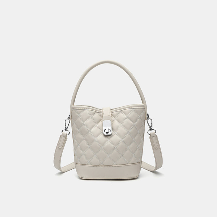 Damen Schultertasche mit quadratischem Korpus und glänzendem Steppmuster Nord Taschen