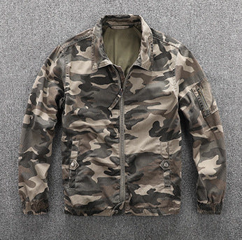 Herren Utility-Blouson im Camouflage-Muster mit Reißverschluss und Armzippertasche Nord Taschen