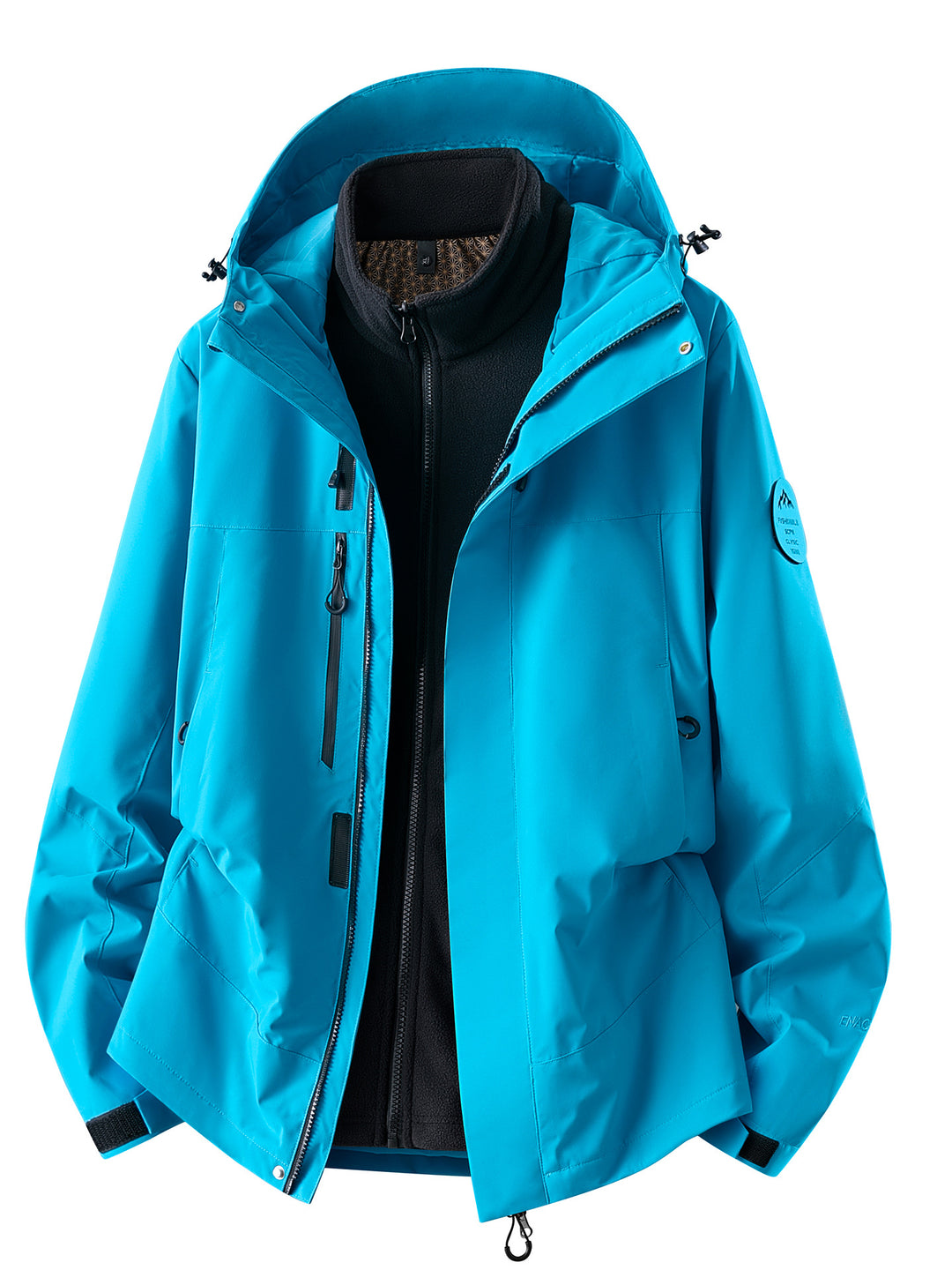 Herren wasserdichte Outdoorjacke mit abnehmbarer Fleece-Innenjacke Nord Taschen