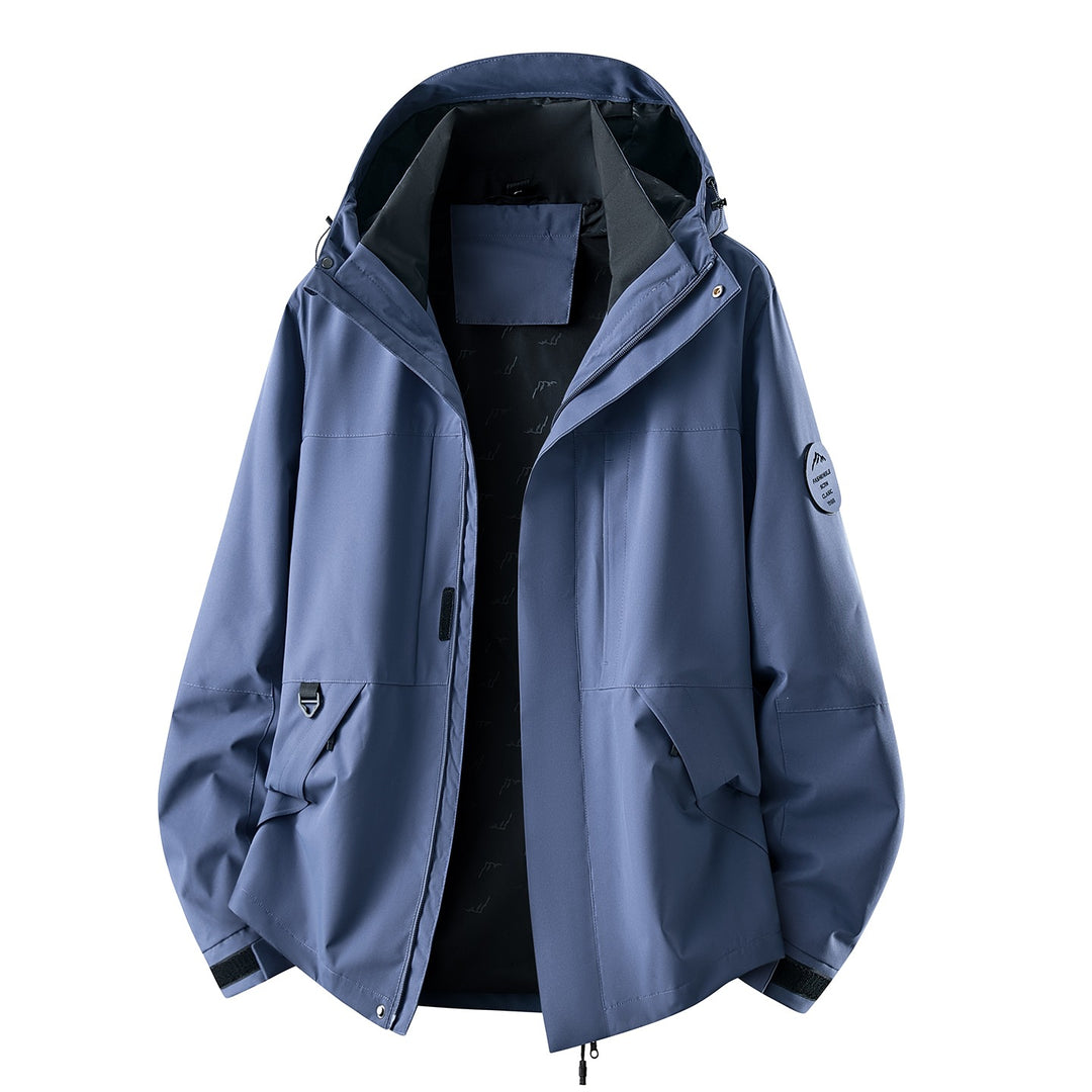 Herren Wasserabweisende Oversize-Outdoorjacke mit Kapuze, atmungsaktivem Softshell & Utility‑Taschen Nord Taschen
