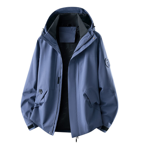 Herren Wasserabweisende Oversize-Outdoorjacke mit Kapuze, atmungsaktivem Softshell & Utility‑Taschen Nord Taschen