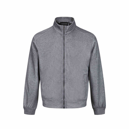 Herren Leichte Sweatjacke aus Baumwoll‑Mix mit Stehkragen, durchgehendem Reißverschluss und Eingrifftaschen Nord Taschen