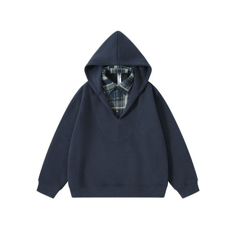 Unisex Oversize Kapuzenpullover mit integriertem Hemdkragen im Layering‑Look Nord Taschen