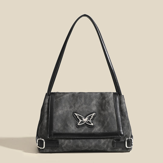 Damen Schultertasche mit stilvollem Faltendesign und kunstvollem Schmetterlingsdetail Nord Taschen
