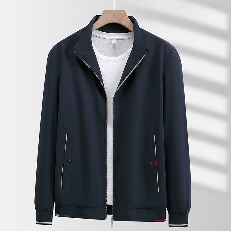 Herren Leichte Urban-Windjacke mit Stehkragen, Zwei-Wege-Reißverschluss und Reißverschlusstaschen Nord Taschen