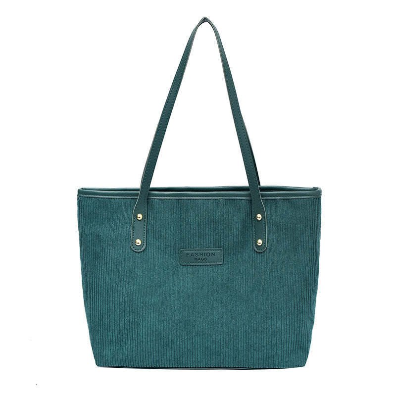 Damen Jute-Shopper Tasche mit elegantem Corddesign Nord Taschen