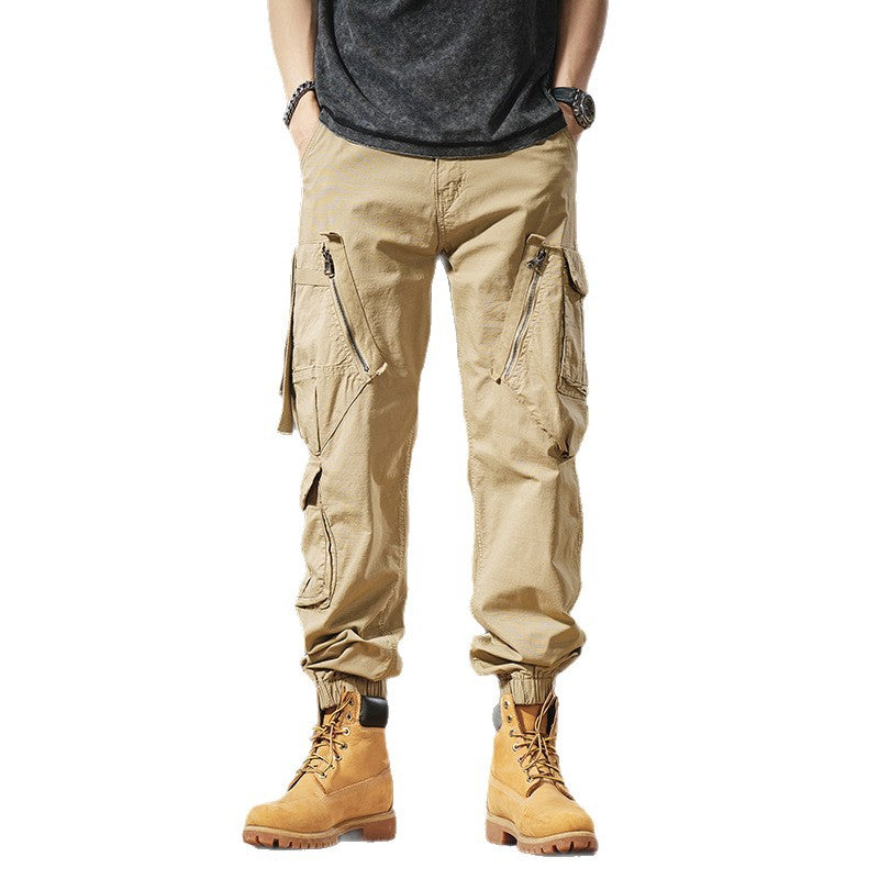 Herren Multitaschen-Cargohose mit Reißverschlusstaschen und elastischem Beinabschluss Nord Taschen