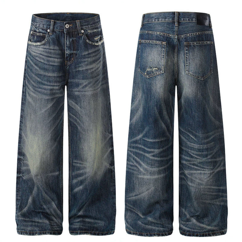Damen Weite High‑Waist Jeans-Culotte mit Vintage-Waschung und Used‑Effekt Nord Taschen