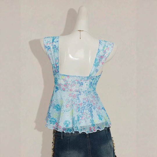 Damen charmante Bluse mit auffälligem V-Ausschnitt und verspieltem Design