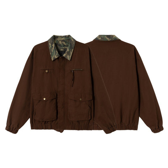Herren Boxy-Fieldblouson mit Camouflage-Kragen, Pattentaschen und elastischem Saum Nord Taschen