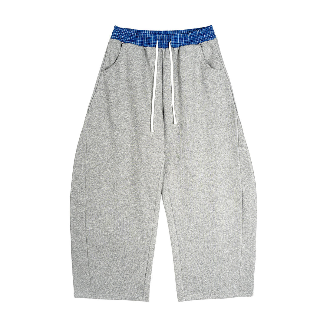 Damen Weite Cropped-Sweathose mit tiefem Schritt, Kordelzug und kontrastierendem Bund Nord Taschen