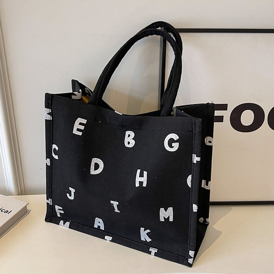 Damen Einkaufstasche mit buntem Alphabet-Design und stabilen Griffen Nord Taschen
