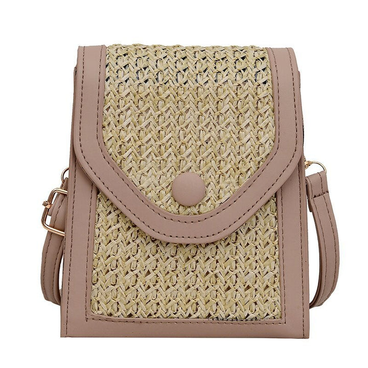 Damen Umhängetasche aus geflochtenem Material mit elegantem Klappdeckel Nord Taschen