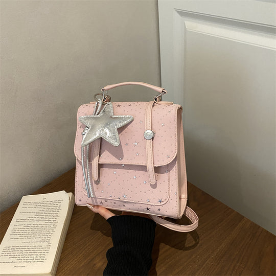 Damen Mini-Rucksack mit fantasievollem Sternenmuster und abnehmbarem Anhänger Nord Taschen