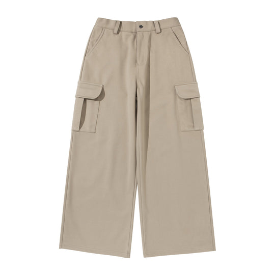 Damen Cropped Cargo-Hose mit weitem Bein und aufgesetzten Taschen Nord Taschen