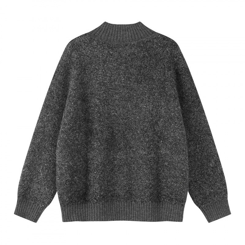 Unisex Boxy-Strickpullover mit Henley-Knopfleiste und hochgezogenem Rippkragen Nord Taschen