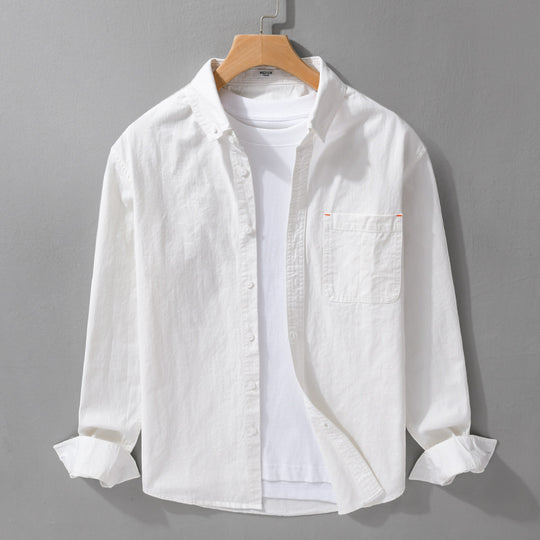 Herren Leichtes Baumwoll-Overshirt im Hemdjacken-Stil mit Brusttasche und Button-Down-Kragen Nord Taschen