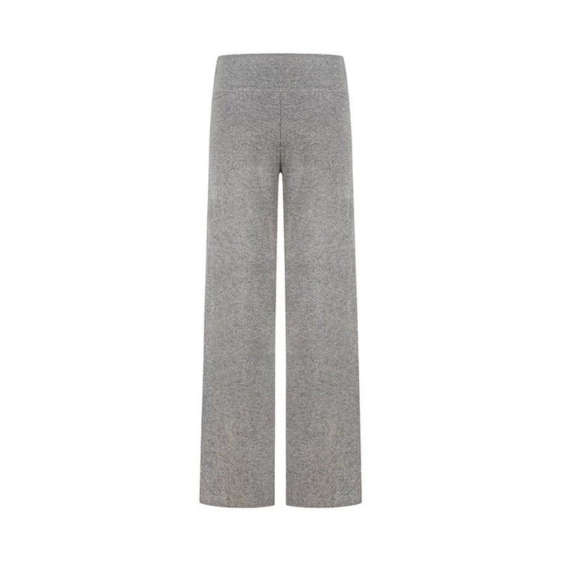 Damen Palazzo-Fleece-Hose mit hohem Komfortbund und fließendem Wide‑Leg-Schnitt Nord Taschen