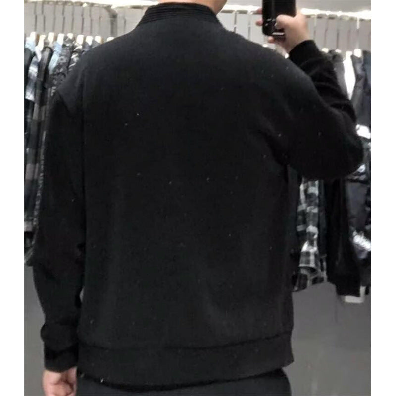 Herren Gerippte Zip-Strickjacke mit Stehblende und aufgesetzten Taschen Nord Taschen