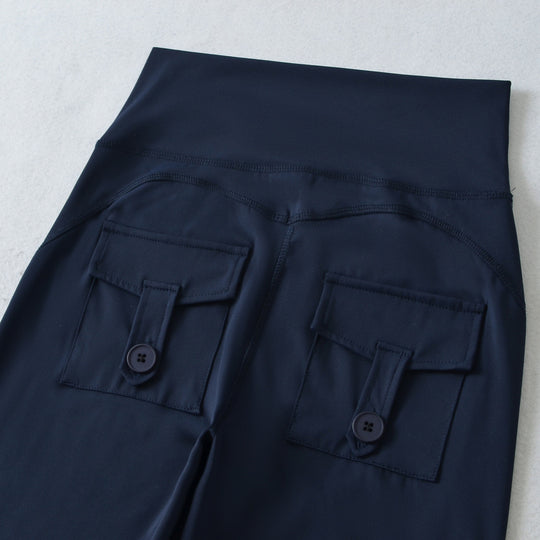 Damen Hochtaillierte ausgestellte Yoga‑Hose mit Formbund Nord Taschen