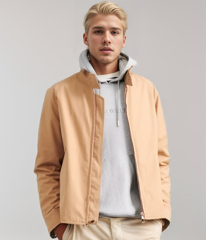 Herren Kurzjacke im Blousonstil mit Cordkragen und Metallreißverschluss Nord Taschen
