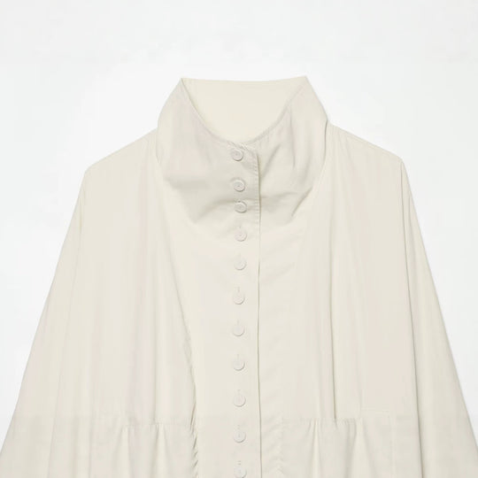 Damen Cropped-Blouson mit hohem Stehkragen, durchgehender Knopfleiste und Ballonärmeln Nord Taschen