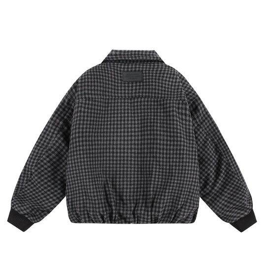 Unisex Boxy-Karos-Steppblouson mit Reißverschluss und elastischem Saum Nord Taschen