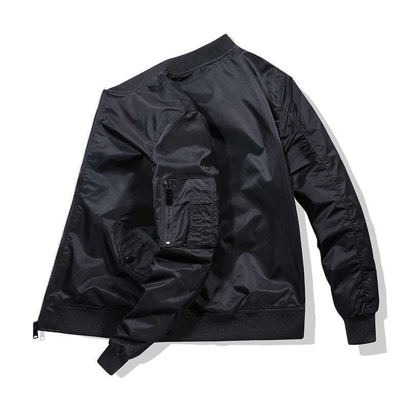 Herren Bomberjacke im Aviator-Utility-Stil mit Ärmeltasche und verstärkten Rippbündchen Nord Taschen