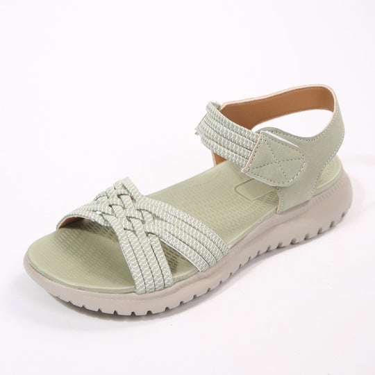 Damen Komfortable Sandalen mit geflochtenen Riemen und elastischem Band Nord Taschen