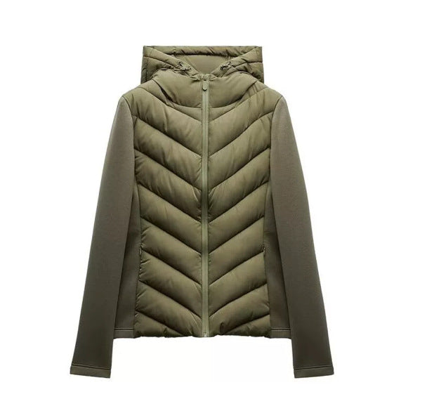 Damen Hybrid-Steppjacke mit Wattierung, Kapuze und elastischen Ärmel-Einsätzen Nord Taschen