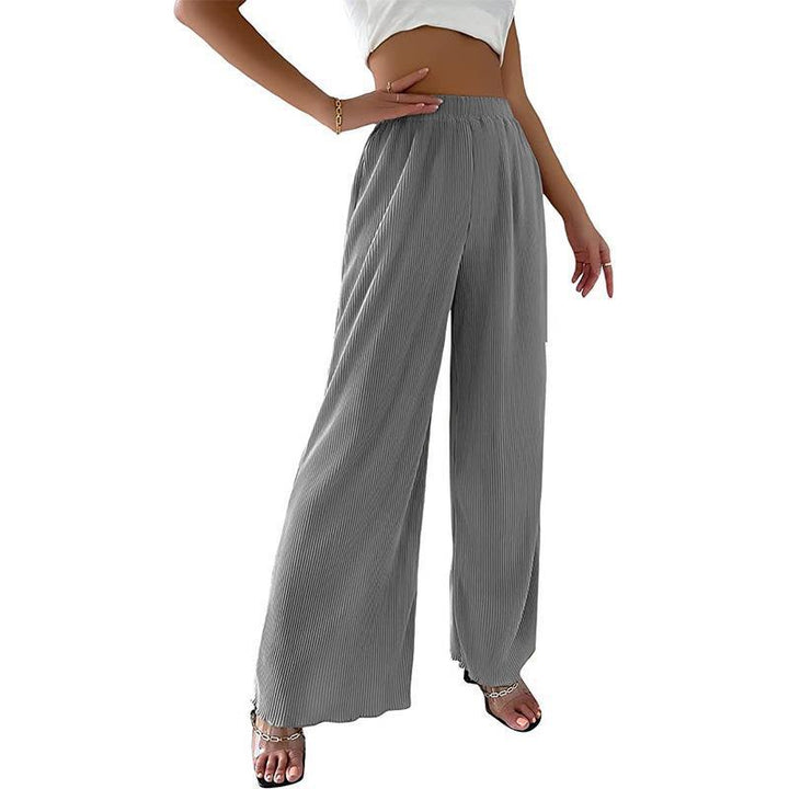 Damen Fließende Plissierte weit geschnittene Hose