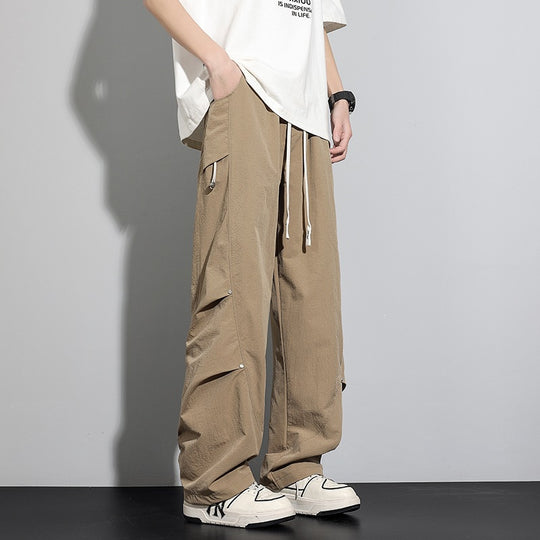 Herren Utility-Cargo-Loungehose mit Tunnelzugbund, Mehrfachtaschen & weitem Bein Nord Taschen