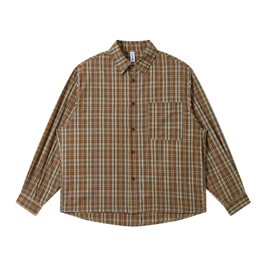 Herren Lockeres Karo-Workshirt aus Baumwollmischung mit aufgesetzter Brusttasche Nord Taschen