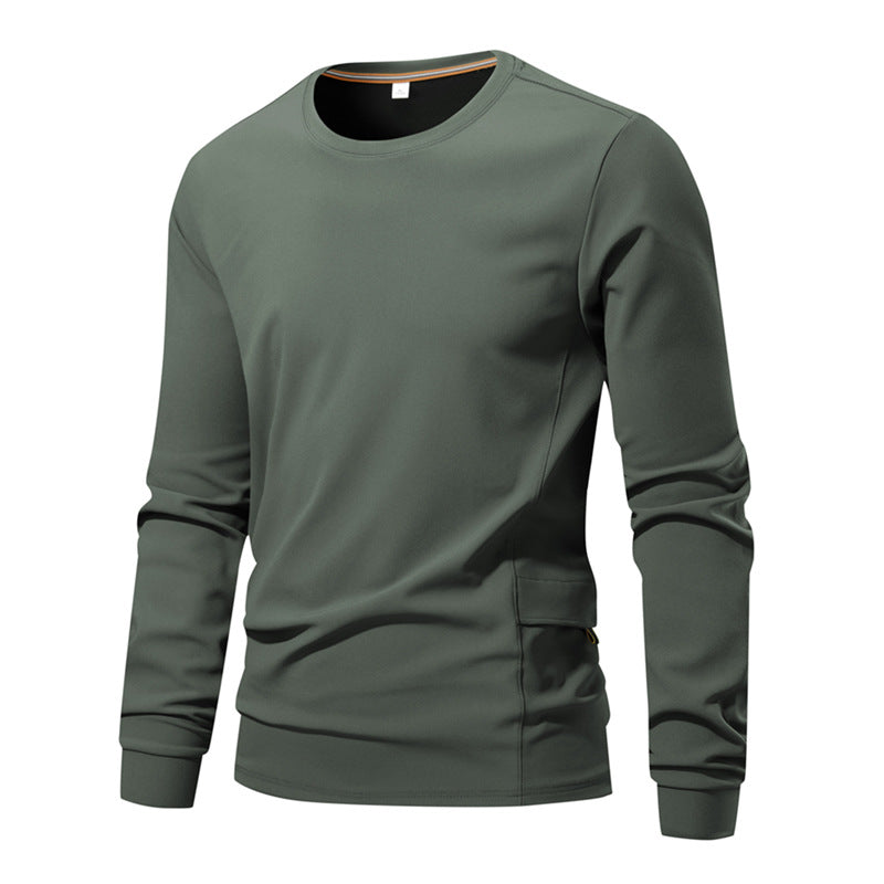 Herren Atmungsaktives Langarm-Technikshirt mit Rundhals und seitlicher Utility-Tasche Nord Taschen