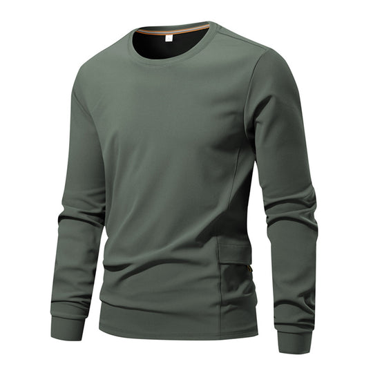 Herren Atmungsaktives Langarm-Technikshirt mit Rundhals und seitlicher Utility-Tasche Nord Taschen