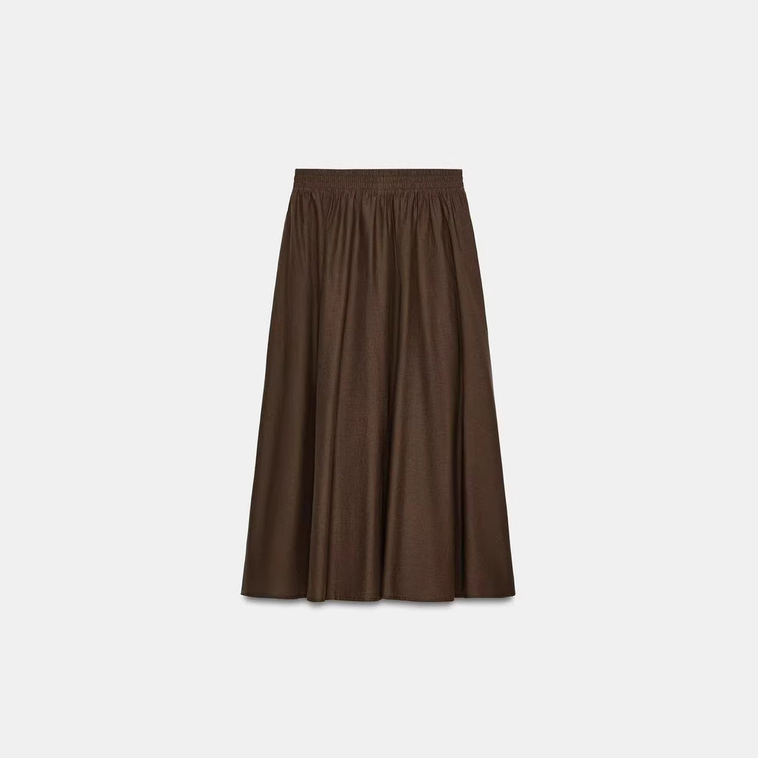 Damen Weicher A-Linien-Midirock mit elastischem Gummibund und fließender Chiffon‑Optik Nord Taschen