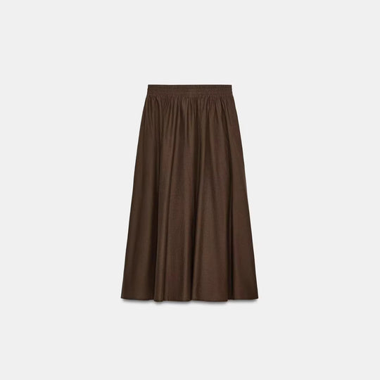 Damen Weicher A-Linien-Midirock mit elastischem Gummibund und fließender Chiffon‑Optik Nord Taschen