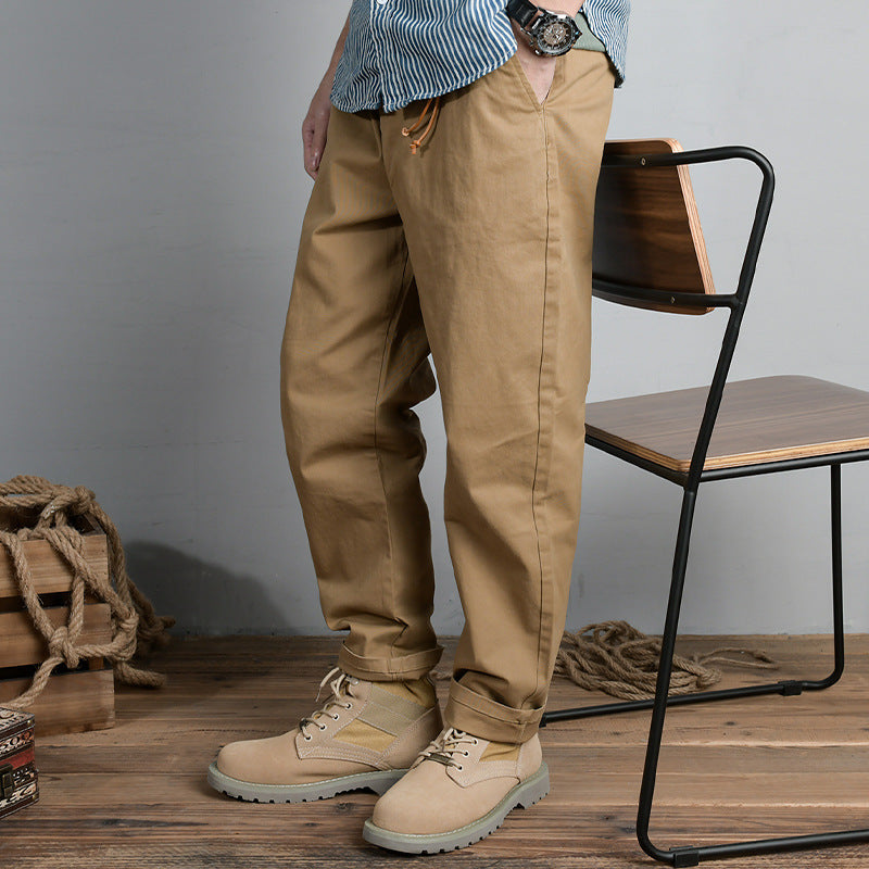Herren Baumwoll‑Twill Chino im Relaxed‑Tapered Schnitt mit Kordelzugbund und aufgesetzten Taschen Nord Taschen