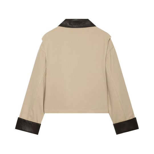 Damen Cropped Utility‑Jacke mit gesteppter Innenseite und kontrastierendem Lederkragen Nord Taschen