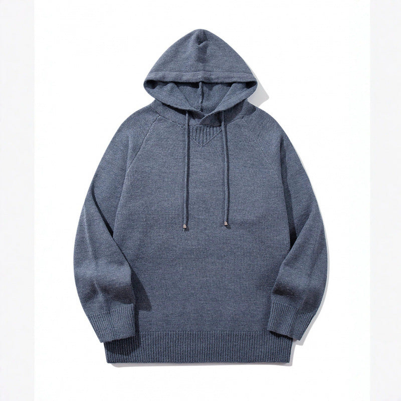 Unisex Oversize Strickkapuzenpullover mit Raglanärmeln und Rippbündchen Nord Taschen