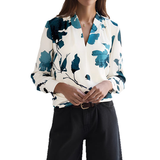 Damen Elegante Bluse mit floralem Muster Nord Taschen