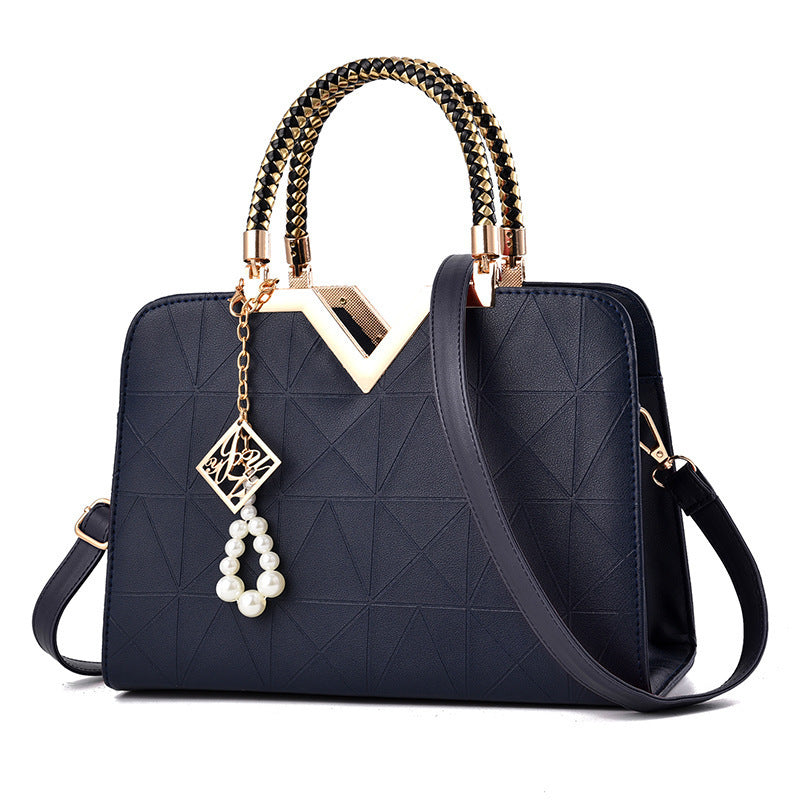 Damen Designer-Handtasche mit strukturiertem Geometrie-Muster und abnehmbarem Zubehör Nord Taschen