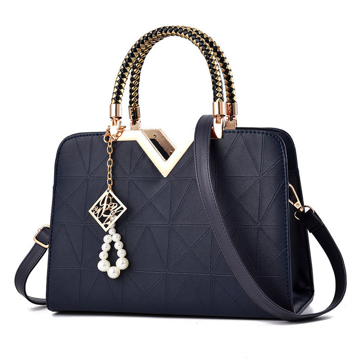 Damen Designer-Handtasche mit strukturiertem Geometrie-Muster und abnehmbarem Zubehör Nord Taschen