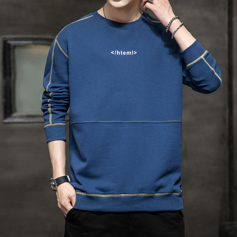 Herren lockeres Oversize‑Sweatshirt mit Kontrastnähten und Code‑Print Nord Taschen