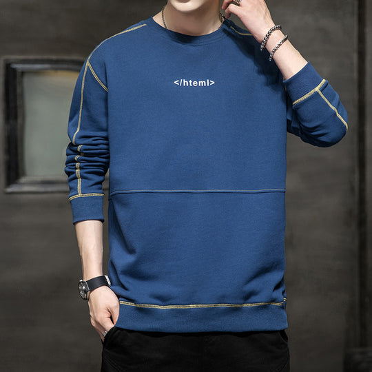 Herren lockeres Oversize‑Sweatshirt mit Kontrastnähten und Code‑Print Nord Taschen