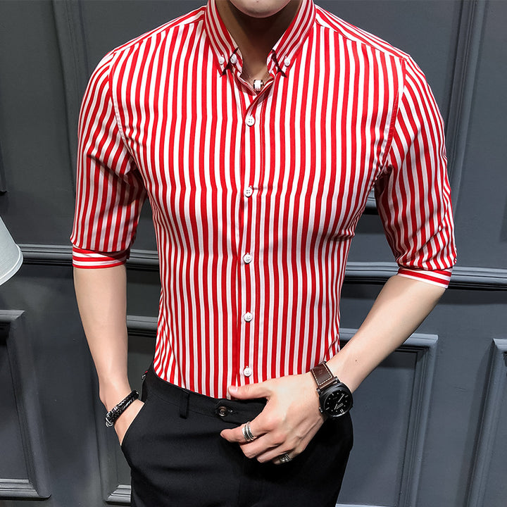Herren gestreiftes Businesshemd mit Button-Down-Kragen und taillierter Silhouette Nord Taschen