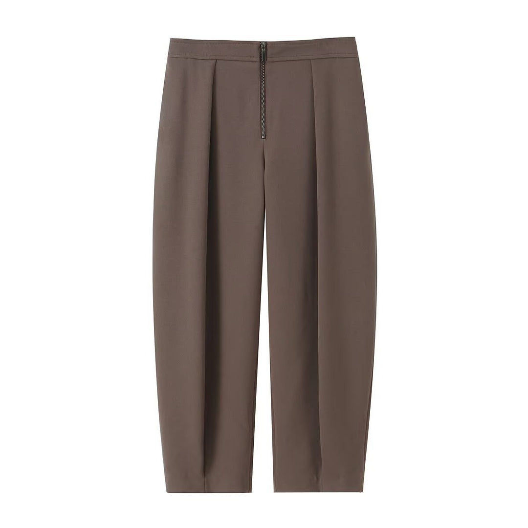 Damen Zweiteiliges Anzugset mit tailliertem Doppelreihigem Blazer und hochtaillierter Bundfaltenhose Nord Taschen
