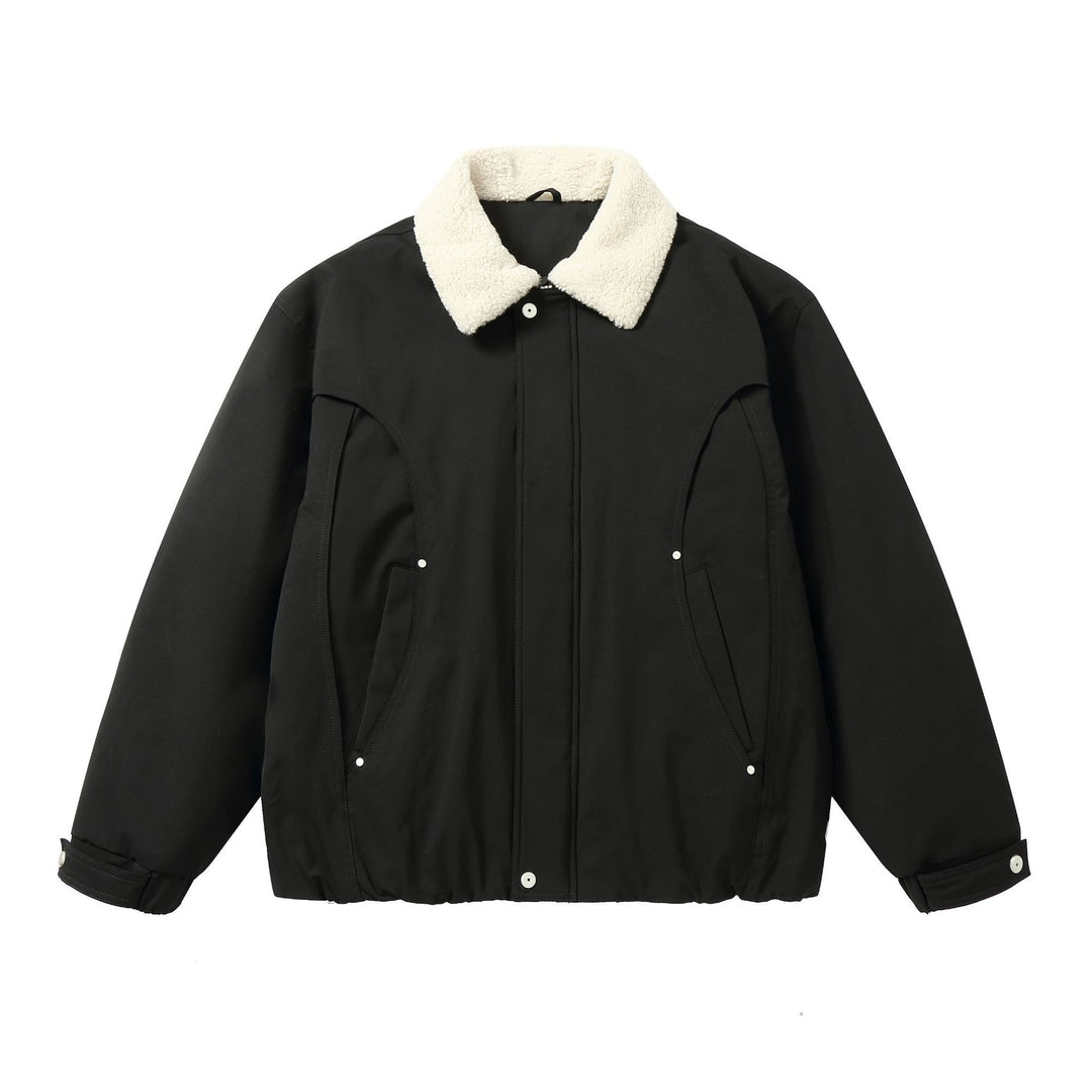 Herren Kurzblouson mit Sherpa-Kragen und Utility-Taschen Nord Taschen