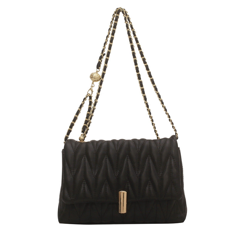 Damen elegante Umhängetasche mit Steppdesign und goldenen Akzenten Nord Taschen