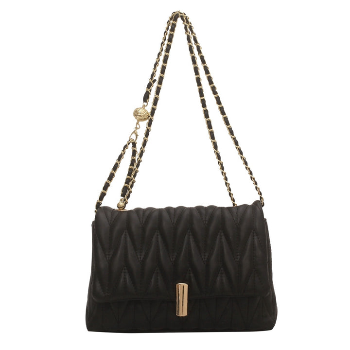 Damen elegante Umhängetasche mit Steppdesign und goldenen Akzenten Nord Taschen